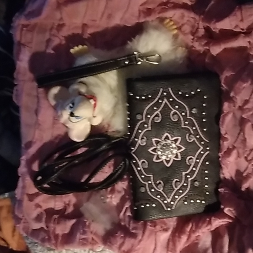 Black cross body or wristlet bling